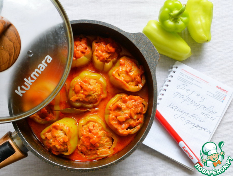 Перец фаршированный капустой с мясным фаршем