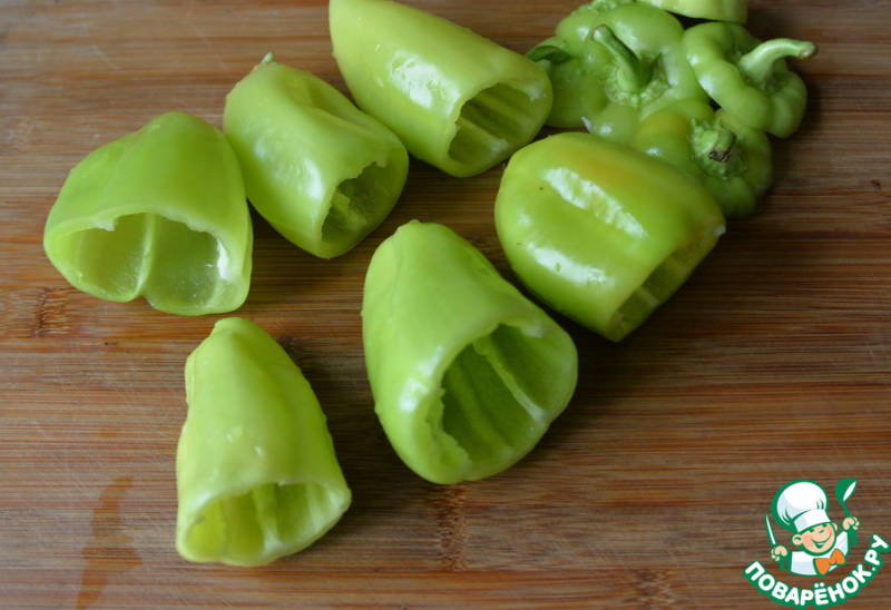 Перец фаршированный капустой с мясным фаршем