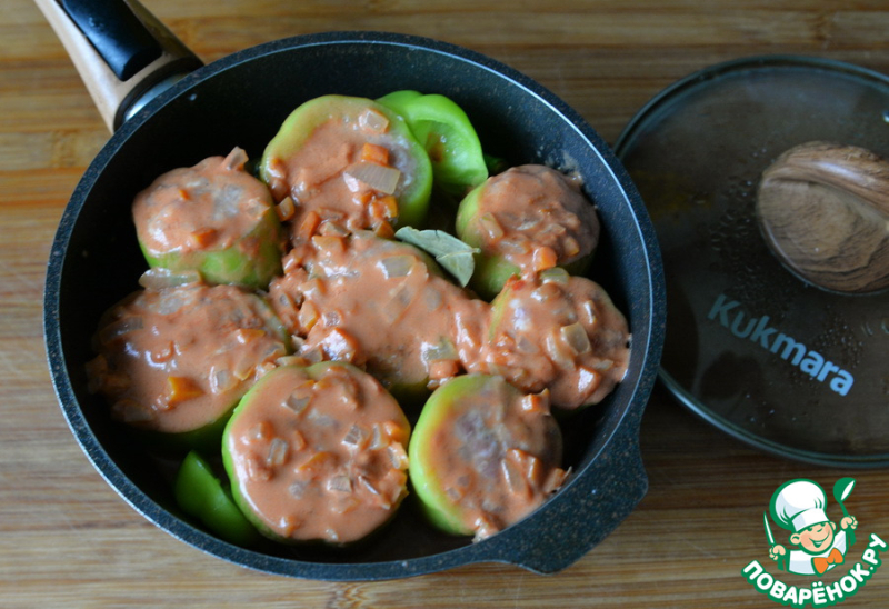 Перец фаршированный капустой с мясным фаршем