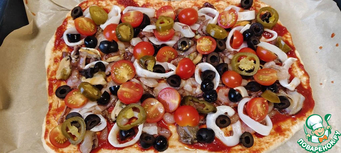 Пицца с морепродуктами