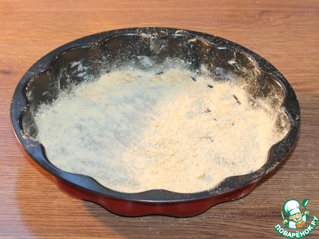 Пирог на кефире с персиками