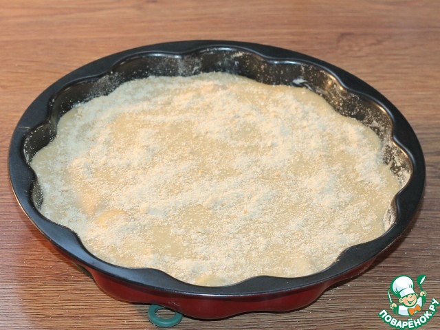 Пирог на кефире с персиками