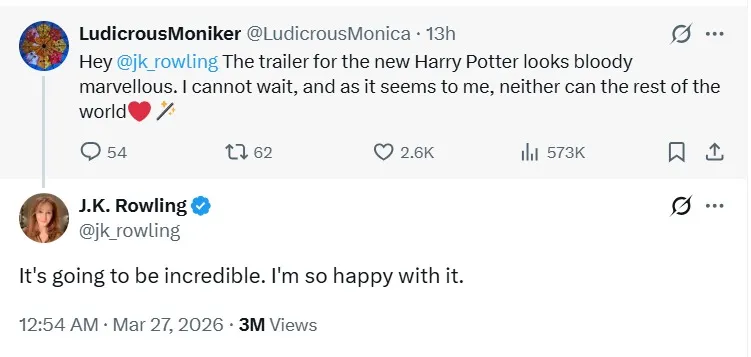 После выхода трейлера: Джоан Роулинг высказалась о сериале о Гарри Поттере