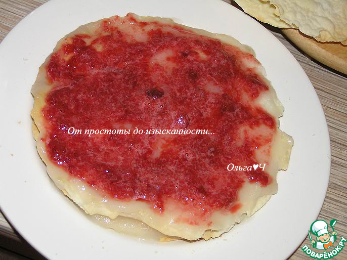 Постный торт "Наполеон" с вишней