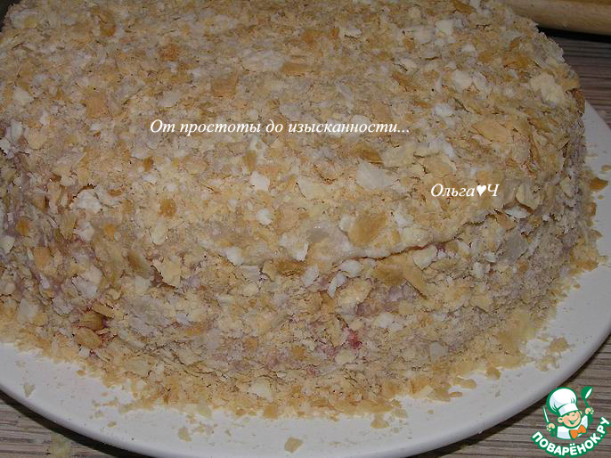 Постный торт "Наполеон" с вишней