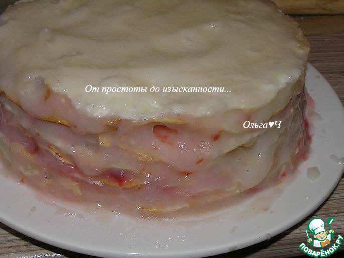 Постный торт "Наполеон" с вишней