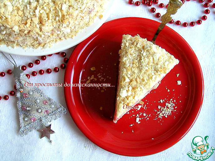 Постный торт "Наполеон" с вишней