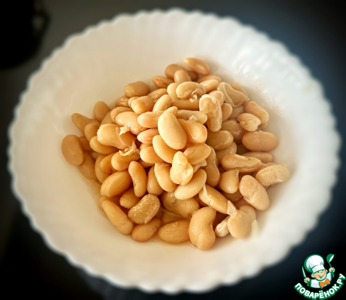 Салат. Грибы и фасоль с постным майонезом