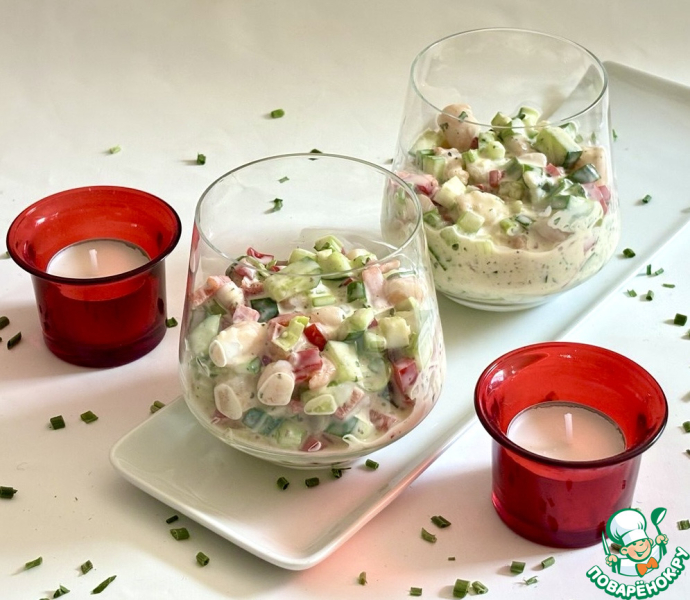 Салат с креветками "8 Марта"