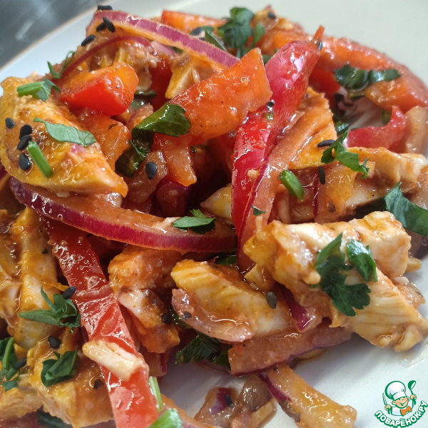 Салат с курицей и болгарским перцем