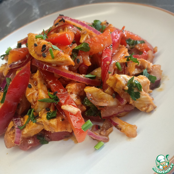 Салат с курицей и болгарским перцем