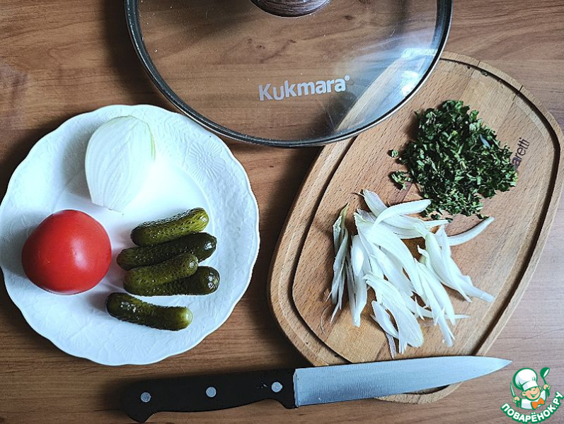 Салат с куриной печенью