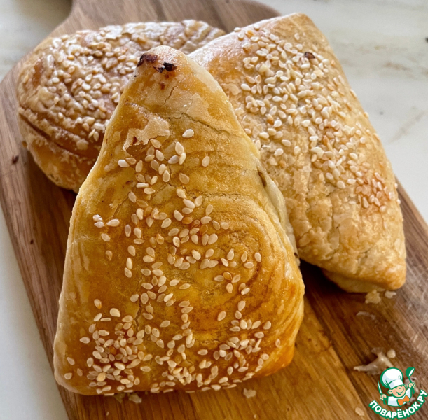 Самса слоеная и хрустящая. Мясо и картошка