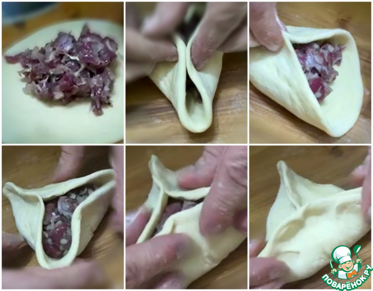 Самса слоеная и хрустящая. Мясо и картошка