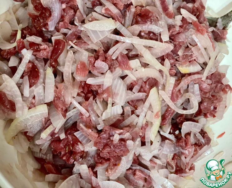 Самса слоеная и хрустящая. Мясо и картошка