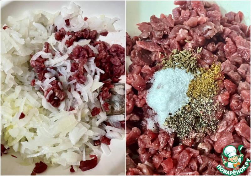 Самса слоеная и хрустящая. Мясо и картошка