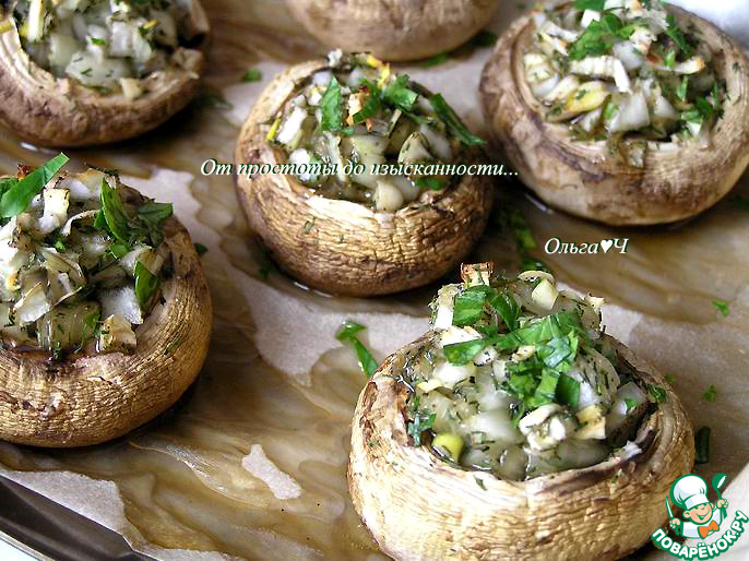 Шампиньоны с луком и чесноком