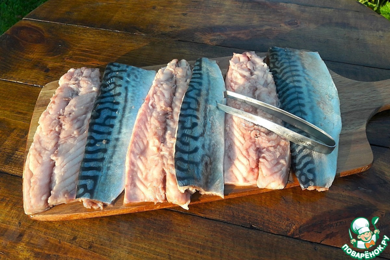 Шашлык из скумбрии с апельсином