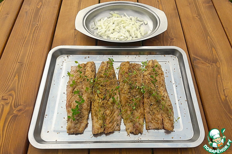 Шашлык из скумбрии с апельсином