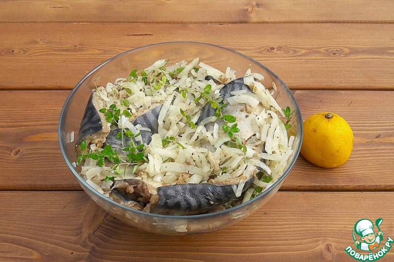 Шашлык из скумбрии с апельсином