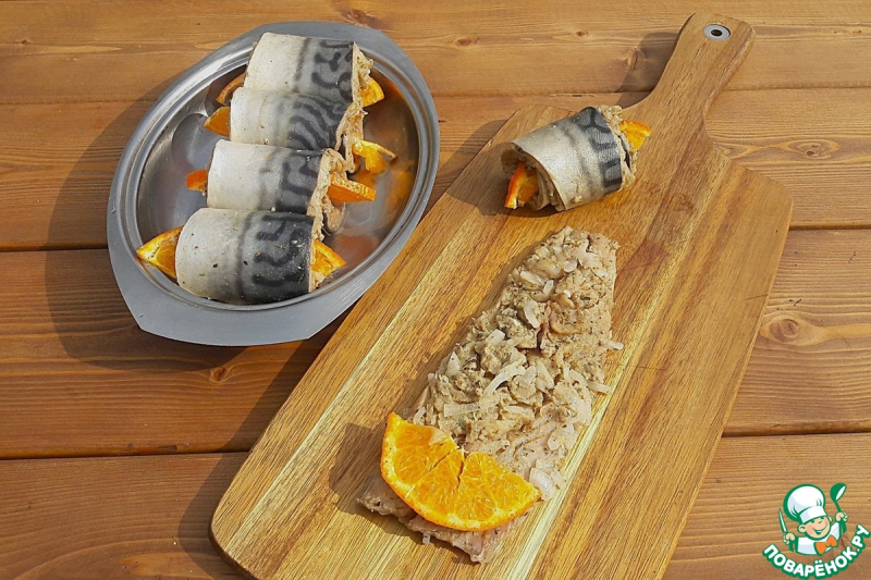 Шашлык из скумбрии с апельсином