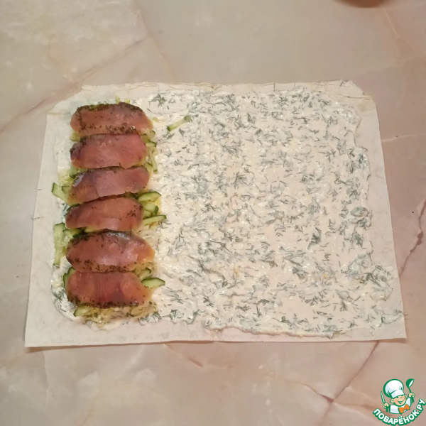 Шаурма с красной рыбой