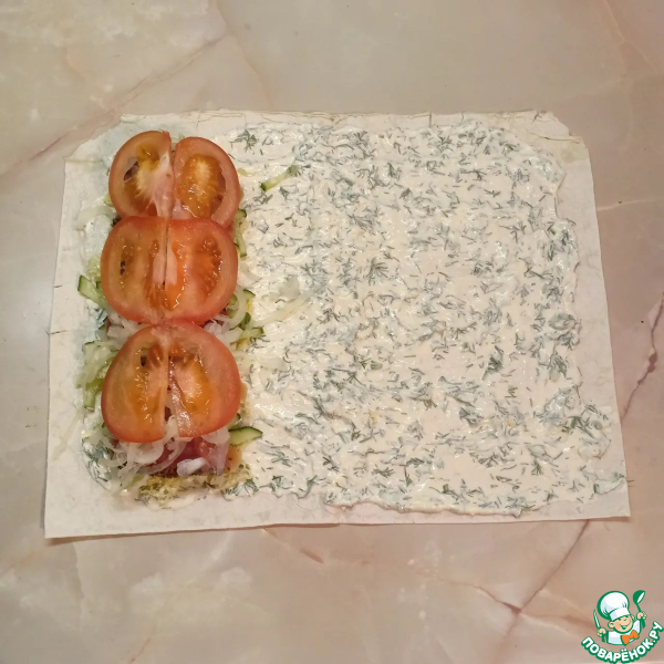 Шаурма с красной рыбой