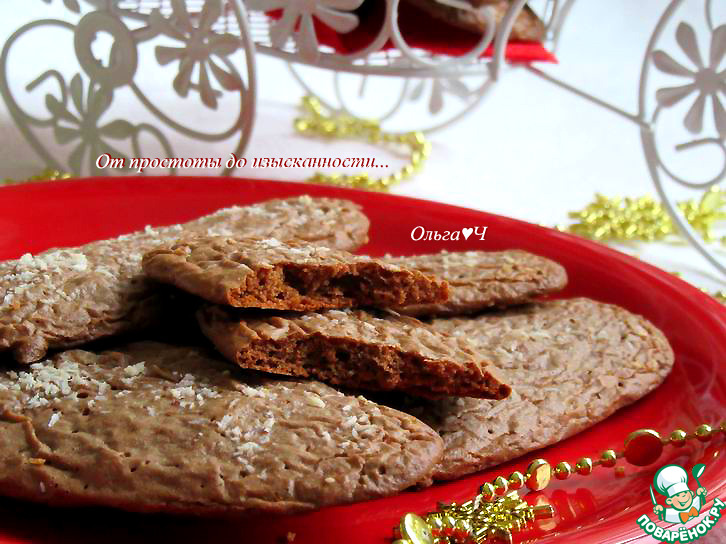 Шоколадное печенье с кокосовой стружкой