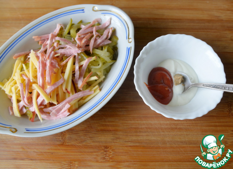 Швейцарский салат с макаронами