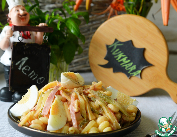 Швейцарский салат с макаронами
