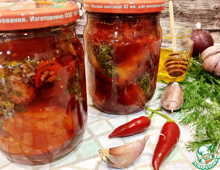 Слива фаршированная в медовом маринаде