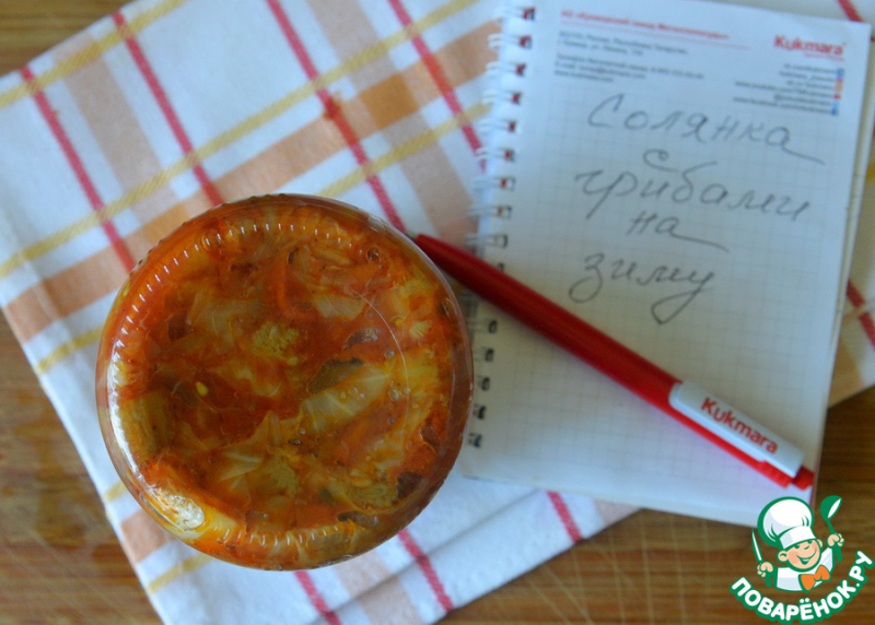 Солянка с грибами на зиму