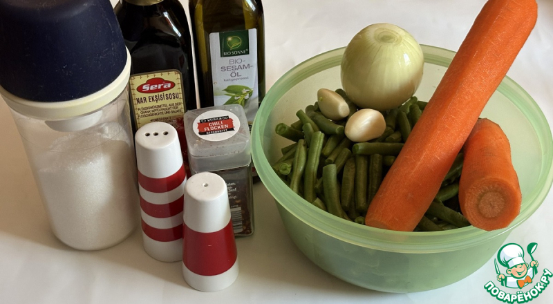 Стручковая фасоль с морковью