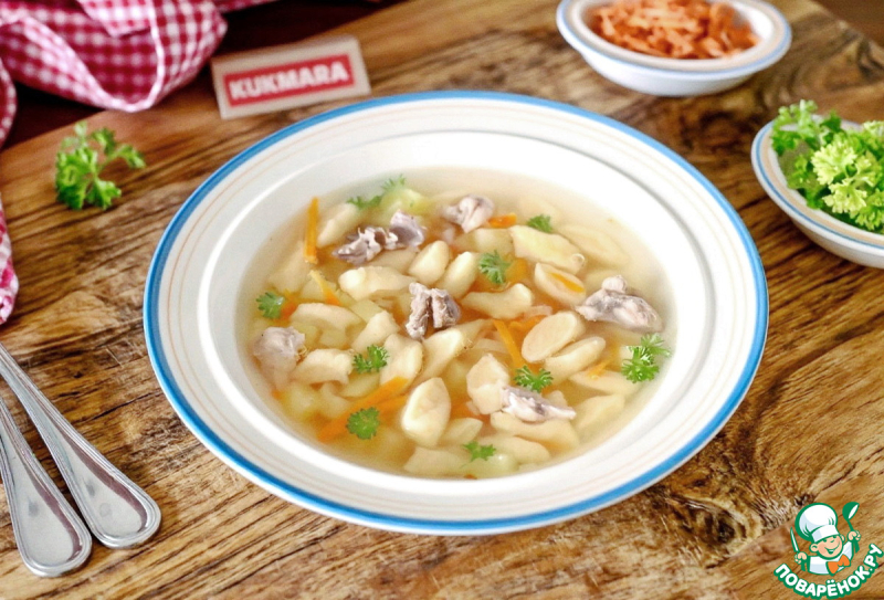 Суп с сырными галушками