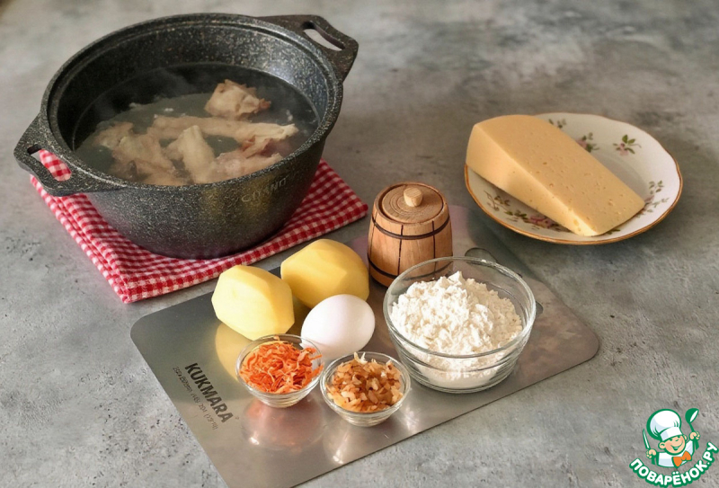 Суп с сырными галушками