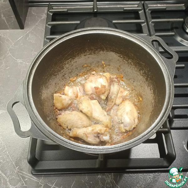 Тяхан с курицей и овощами