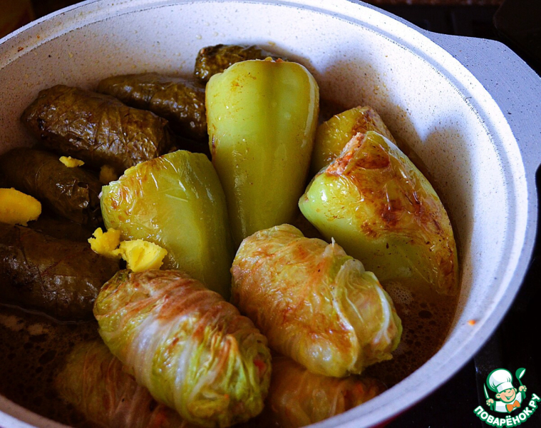 Толма ( долма) с булгуром и мясом