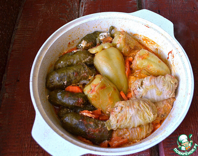 Толма ( долма) с булгуром и мясом