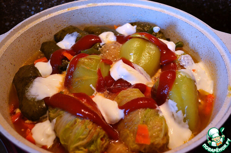 Толма ( долма) с булгуром и мясом