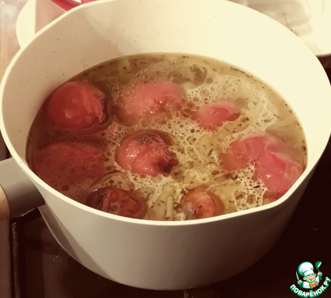 Томатный суп с орзо