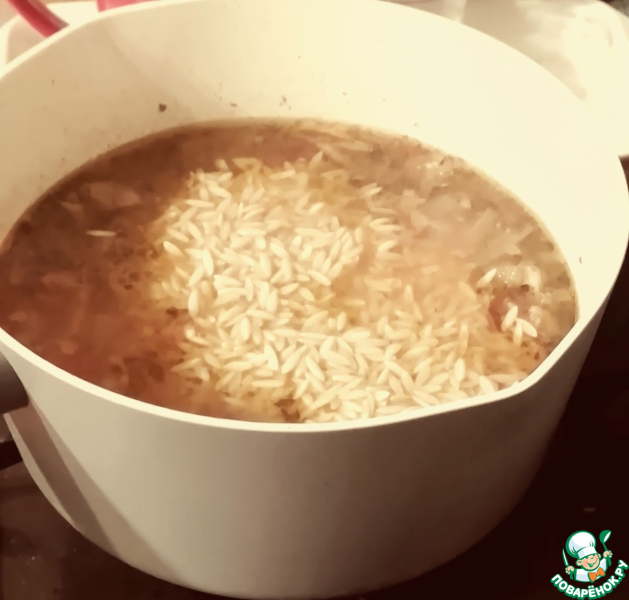 Томатный суп с орзо