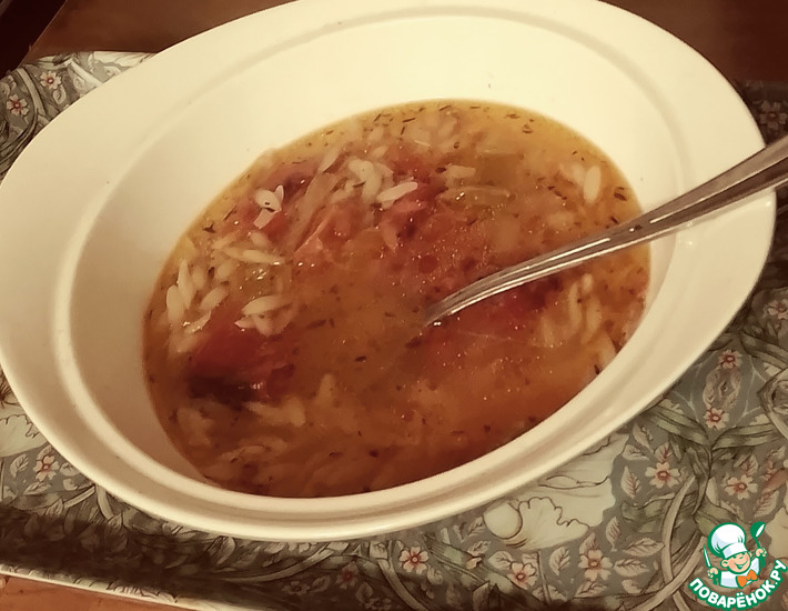 Томатный суп с орзо