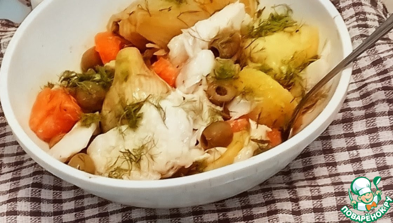 Треска с клементинами, картофелем и фенхелем