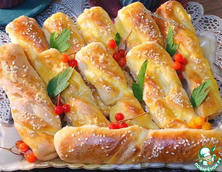 Творожные булочки-жгутики к чаю