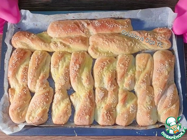Творожные булочки-жгутики к чаю