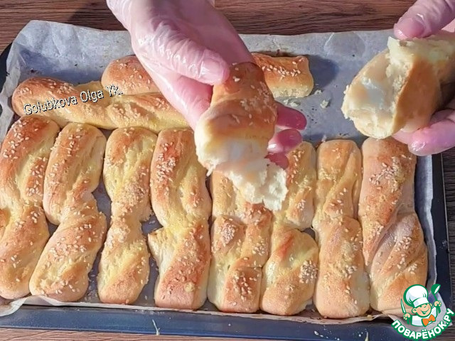 Творожные булочки-жгутики к чаю