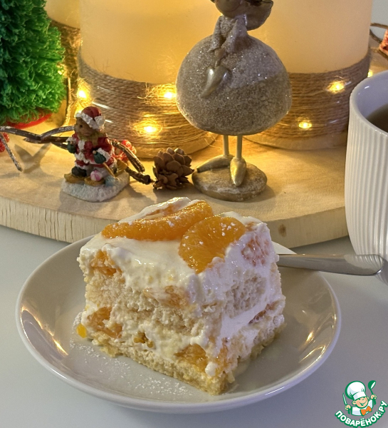 Творожный десерт с мандаринами "тирамису"