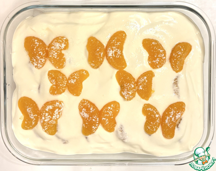 Творожный десерт с мандаринами "тирамису"