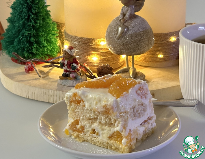 Творожный десерт с мандаринами "тирамису"