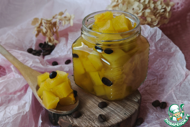 Тыквенное варенье с зернами кофе